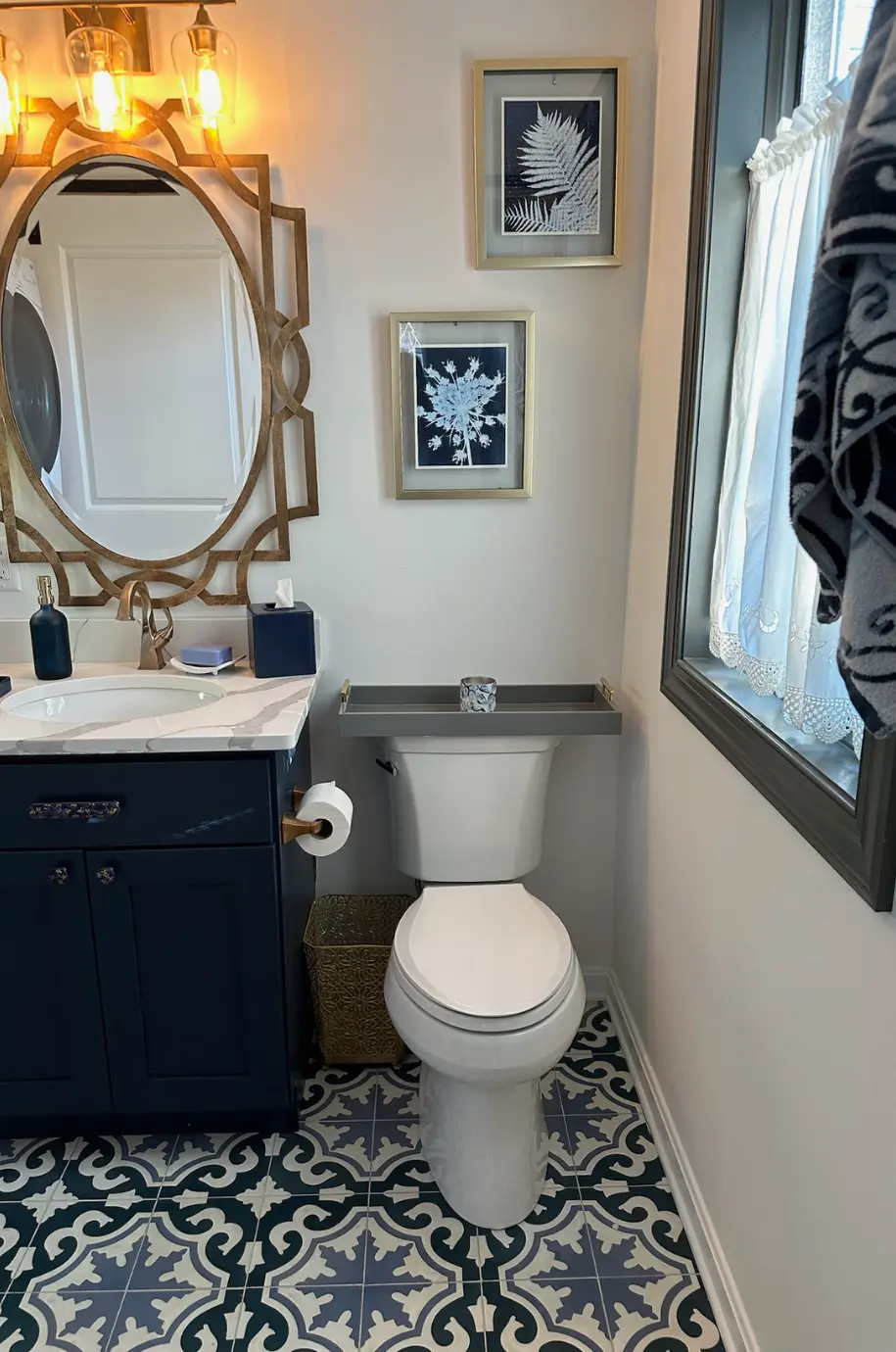 Bathroom redesigned by Elizabeth Speer of Eastern Shore Interiors